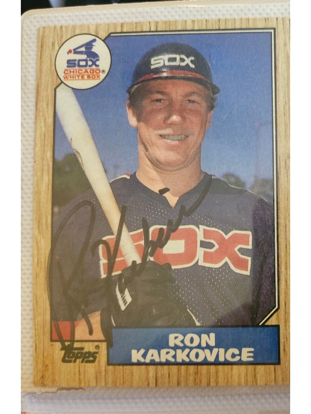 RON KARKOVICE hand Signed 1987 Topps Card autograph WHITE SOX